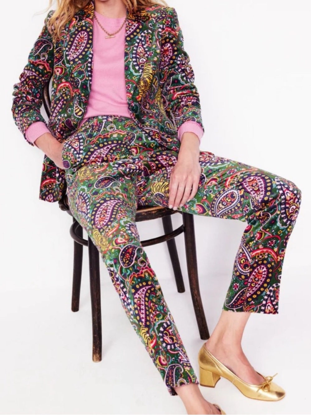 Boden Marylebone Velvet Blazer Size 2R & Matching Kew Velvet Trousers Size 2L